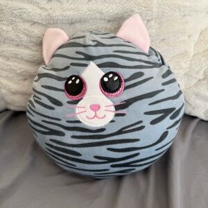 Ty Gray and Pink Striped Cat Plush